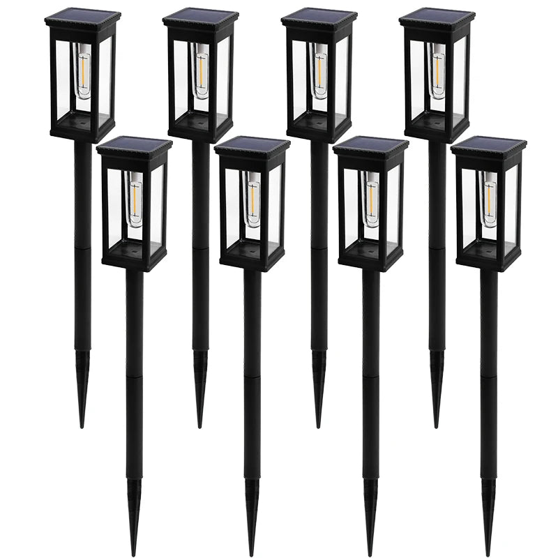 Retro Solar Pathway Warm Lights Outdoor Waterproof Solar Powered Garden for Walkway Yard Backyard Landscape Lighting Decorative