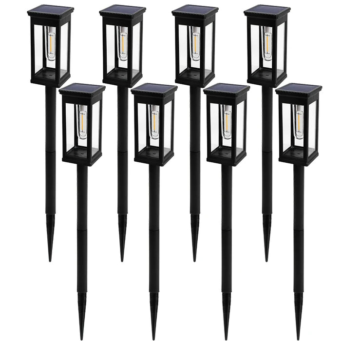 Retro Solar Pathway Warm Lights Outdoor Waterproof Solar Powered Garden for Walkway Yard Backyard Landscape Lighting Decorative