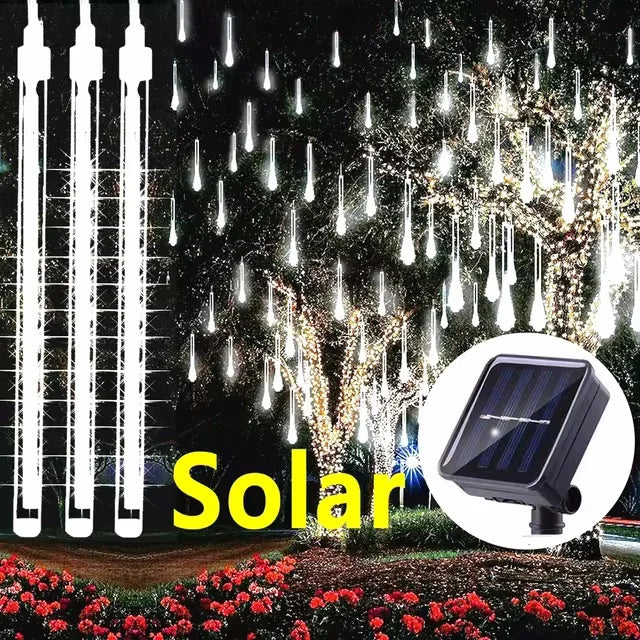 30/50cm Solar LED Meteor Shower Light Holiday String Light Waterproof Fairy Garden Decor Outdoor Led Street Garland Christmas
