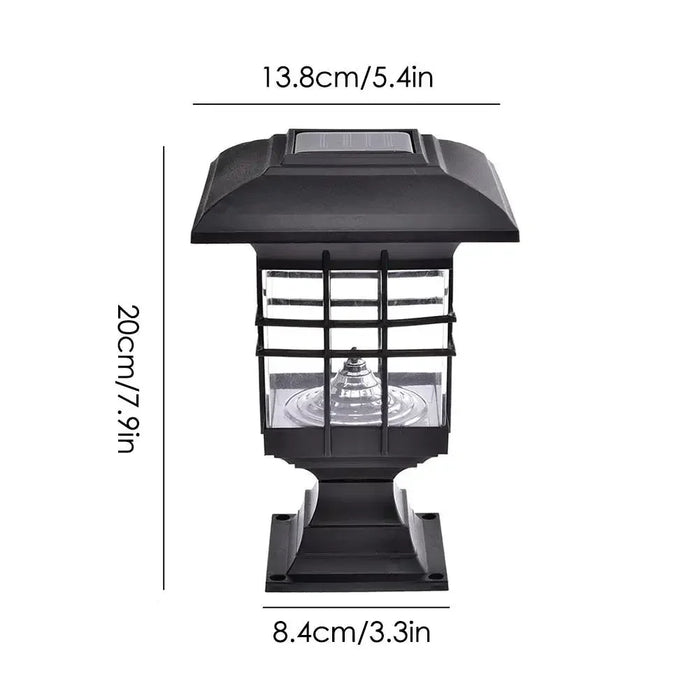 LED Solar Light Column Headlight Solar Powered Pillar Lamp Outdoor Waterproof Wall Light for Courtyard Garden Decor Light