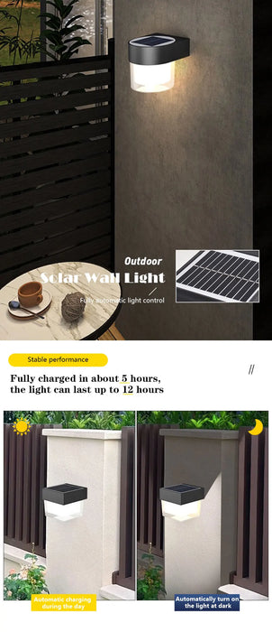 Solar LED Wall Lights Outdoor Solar Lamp  Solar Powered Sunlight Street Light Garden Courtyard Waterproof Wall Light