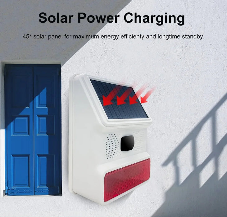 Solar Power  Wireless Sound&Light  Siren Alarm  Burglar Alarm System Home Security  Door Window Alarm Sensor