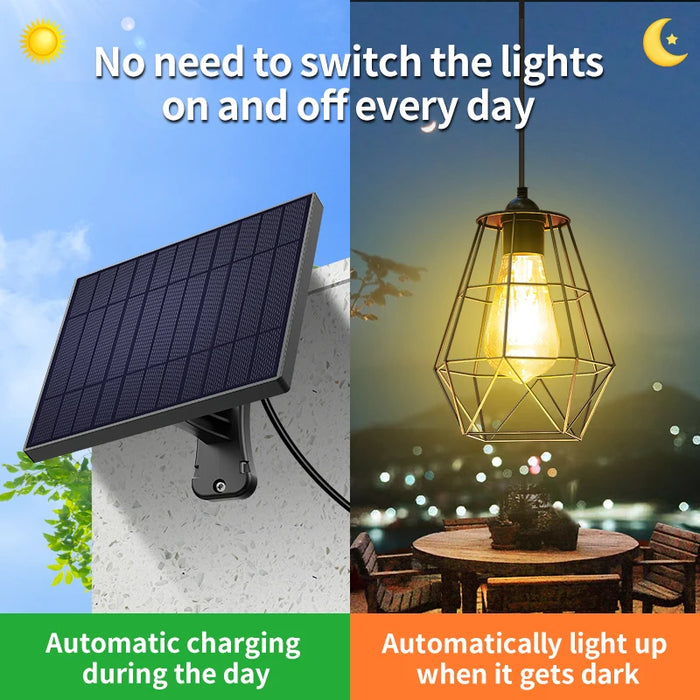 Solar Shed Lights Outdoor Indoor, Led Dusk to Dawn Battery Powered Pendant Lights, Waterproof Solar Hanging lamp for Gazebo Barn