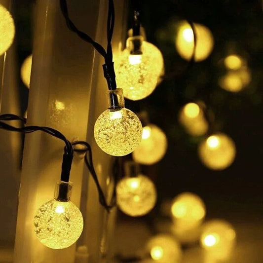 Solar Light String Festoon LED Bubble Ball Outdoor Fairy Solar Garland Lamp Wedding Party Holiday Balcony Christmas Decoration
