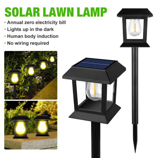 2 Pack Solar Pathway Light Outdoor Garden Lantern Waterproof Lighting Landscape Light Yard Patio Walkway Driveway Camping Decor
