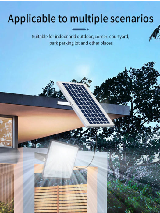 Outdoor Solar Flood Light Patio Light Garage Light with Remote Control Indicator Light IP67 For Outdoor Patio Garden Billboards