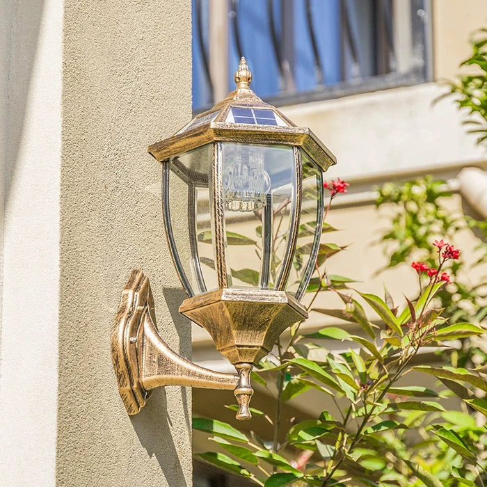 Solar Wall Lamps Outdoor Waterproof Lighting External European Style Villa Patio Light Home Gate Balcony Porch Rustproof Lights