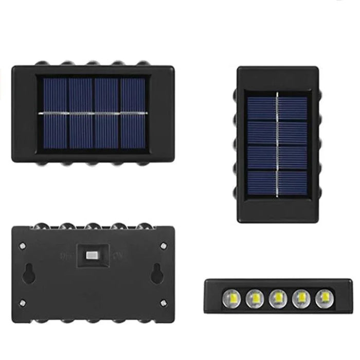 4/6/8/10LED Solar Wall Lamp Outdoor Waterproof Up and Down Luminous Lighting for Garden Fence Decoration Sunlight Light