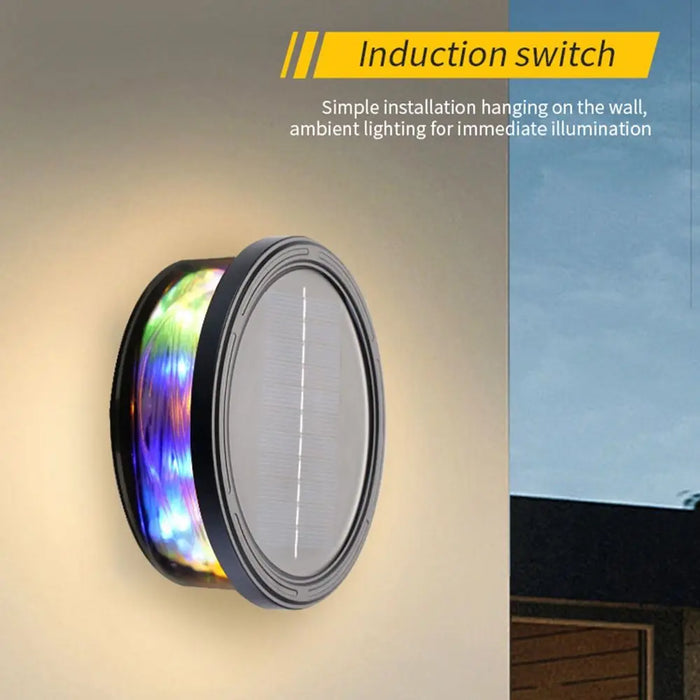 Solar Powered Solar Courtyard Light Super Bright Rainbow-colored Light Outdoor Wall Lamp Waterproof Durable