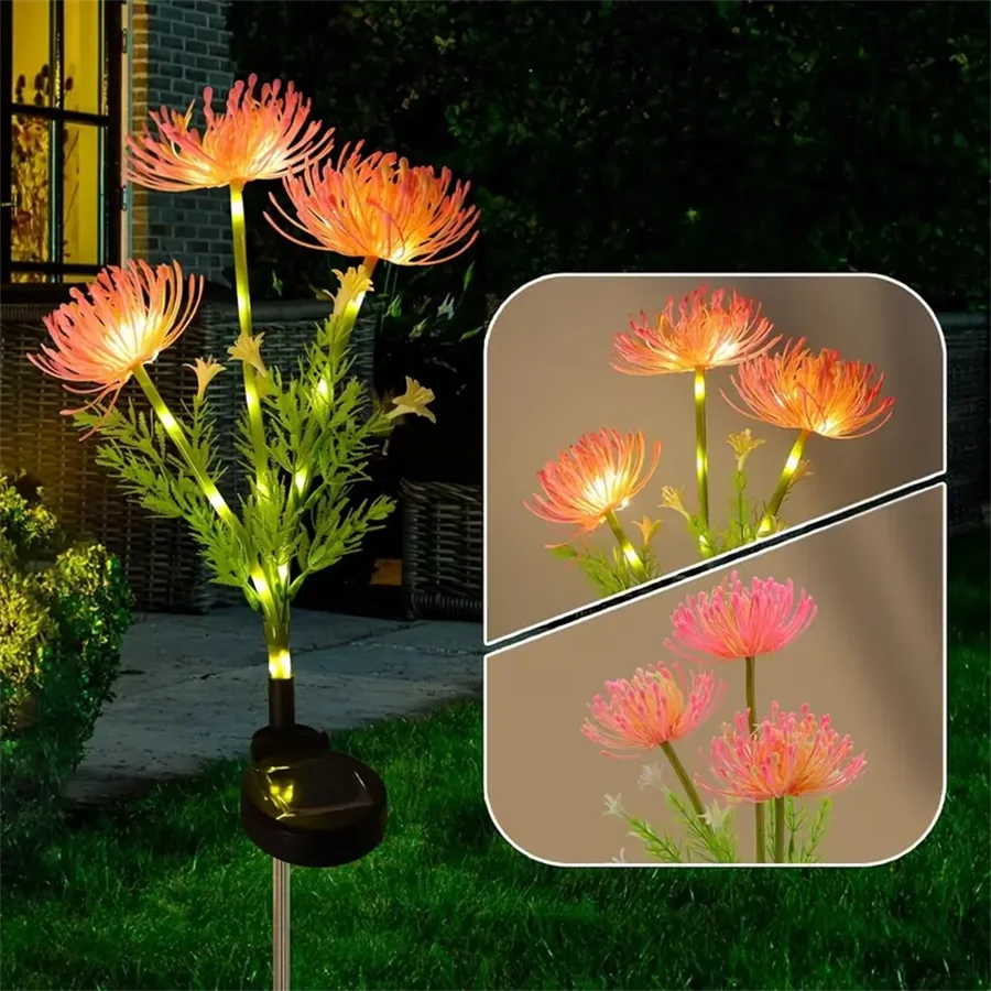 Solar Flower Lights Outdoor Waterproof Solar Garden Lighting For Garden Pathway Courtyard Decoartion