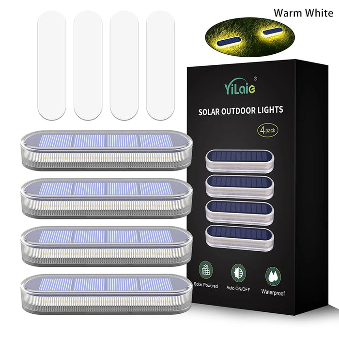Solar Deck Lights IP68 Waterproof Outdoor Auto On/Off Lighting for Steps Docks Driveways Patios Fences - Solar Powered Lighting