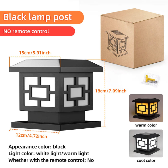 Outdoor Solar Stigma Post Cap Lights, Waterproof LED Bulb Included, Lawn Landscape Pillar Head Lamp for Garden, Patio, Pathway