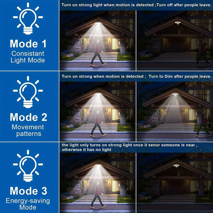 Solar Outdoor Lights 278 LED Motion Sensor Lights Solar Flood Security Lights for Backyard Yard Patio