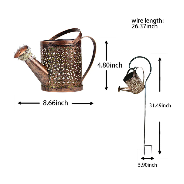 Solar Garden Lights Outdoor Hanging Watering Can Lantern Retro LED Solar Lights Patio Yard Lawn Walkway Terrace Decorations