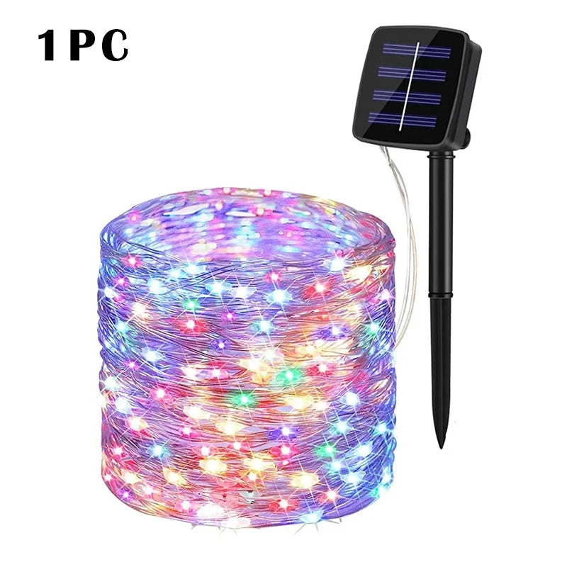 Solar String Fairy Light Ultra Long Outdoor Festoon LED Copper Waterproof Christmas Garland Decoration Garden Solar Lamp Decor