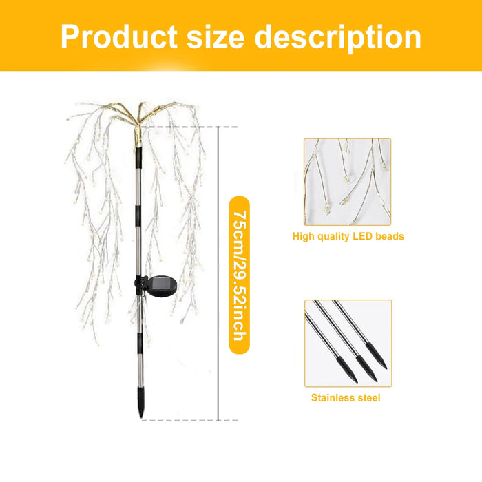 Solar-Powered Garden Lights Outdoor Waterproof Firecracker Fireworks Lights for Patio Pathway Lawn Party Camping Decoration