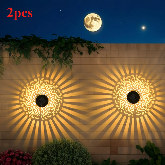 Outdoor Solar Fence Light IP65 Metal Yard Wall Lamp for Outdoor Garden Deck Steps Wall Home Decor Festive Atmospheres