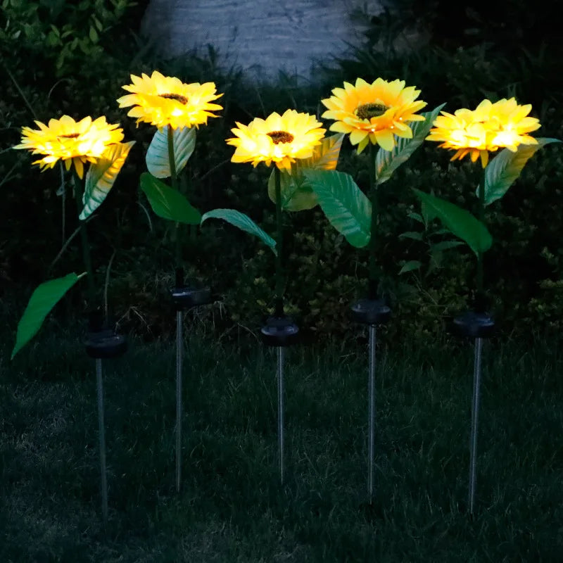 LED Solar Sunflowers Flower Light Home Decorative Flower Lights Garden Decoration Lawn Lamp Waterproof Landscape Light
