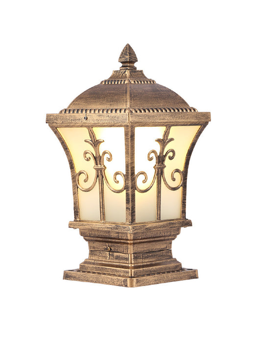 LED Solar Pillar Light Remote Control Retro Lantern Waterproof Outdoor Porch Column Lamp Night Light Garden Fence Decoration