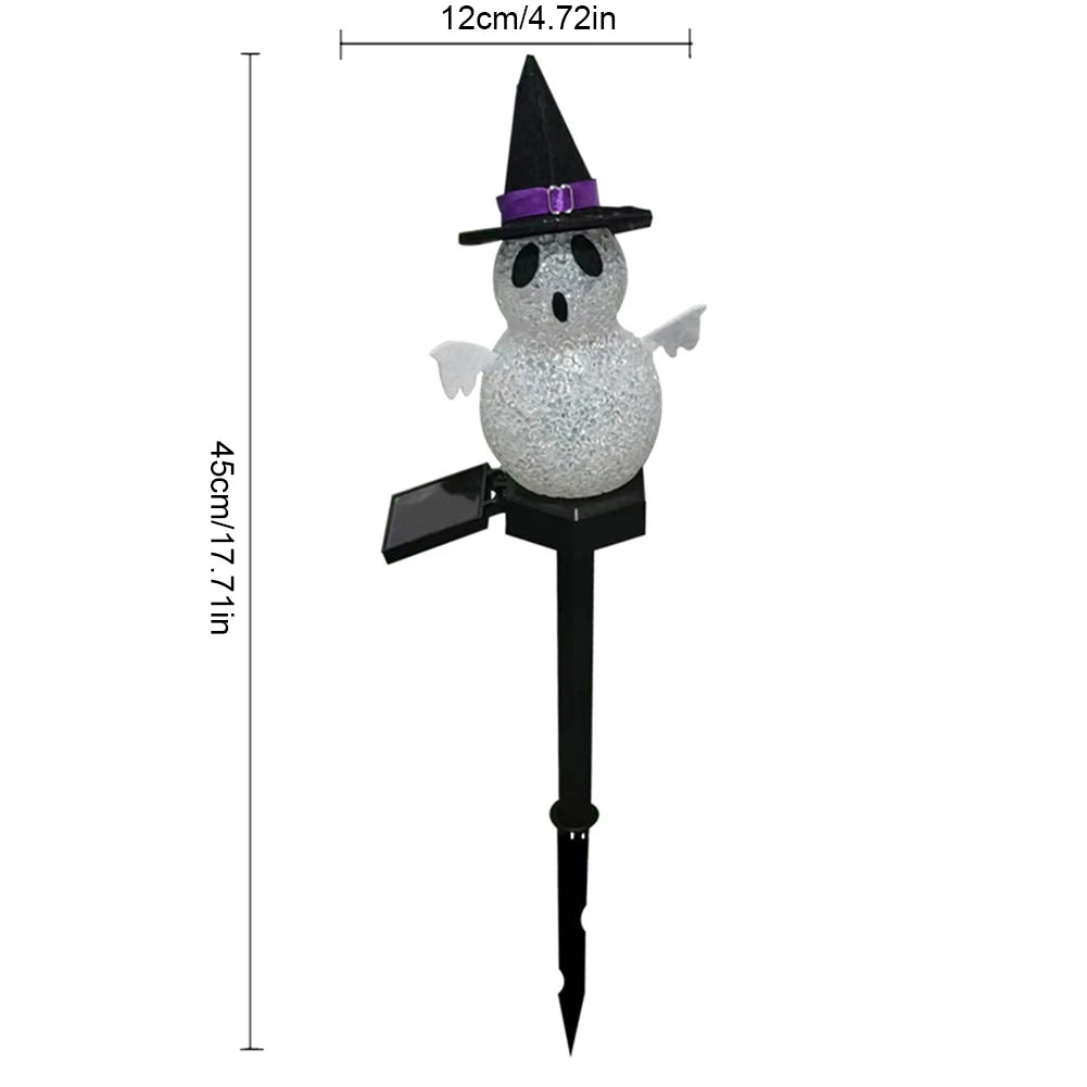 Outdoor Halloween Ghosts Pathway Light Waterproof Solar Pumpkin Stake Light for Christmas Halloween Party Decoration Night Light