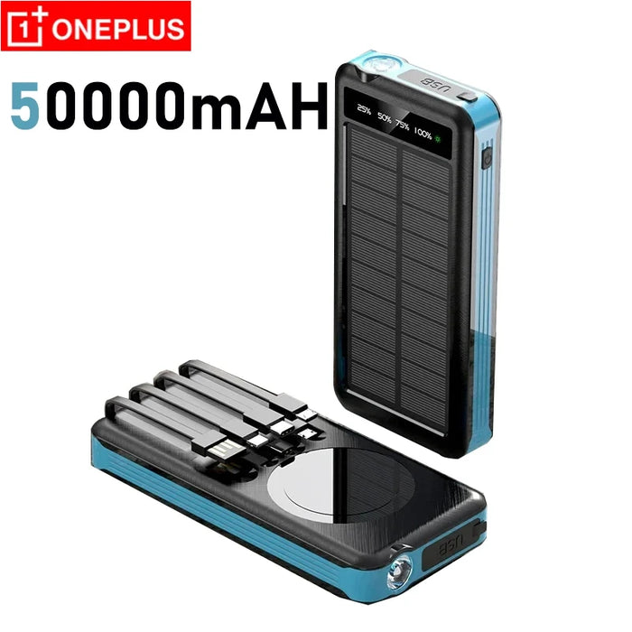 OnePlus Solar Power Bank Waterproof Outdoor Camping Portable Folding Solar Panels USB Output Sun Power For iPhone Real Capacity