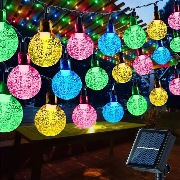Solar Bubble Light String 8 Lighting Modes LED Lights Holiday Garden Tree Yard Party Christmas Outdoor Street Camping Decoration