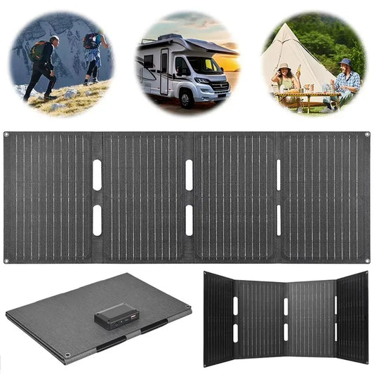 Folding Solar Panel 80W IP65 Waterproof Foldable Solar Charger Portable Solar Panel Charger Outdoor Phone Power Bank for Phone