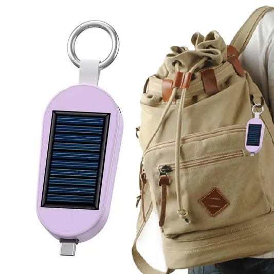 3000mAh Portable Solar Power Bank Charger Solar Keychain Mini TYPE C Power Bank With Wireless Watch Fast Charging Power Bank