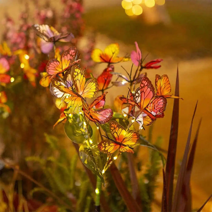 Solar Led Butterfly Flower Light Landscape Lights Garden Outdoor Waterproof Patio With Panel Yard Ip65 Driveway Round Fence Lawn
