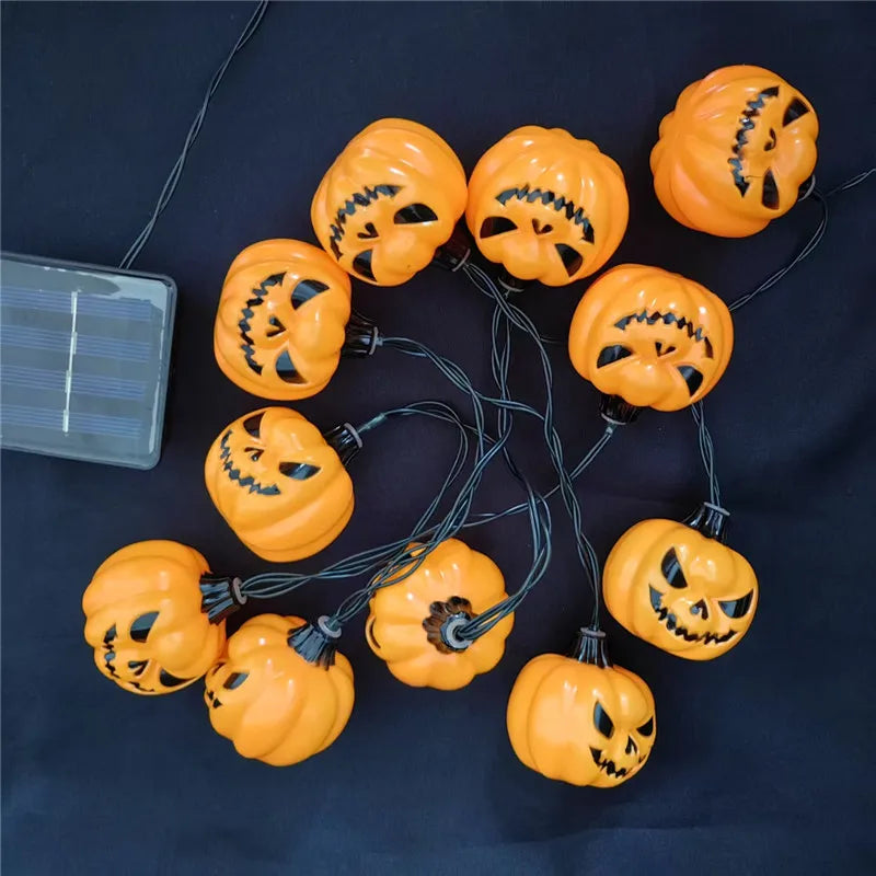 Solar Lights for Halloween Decorations Pumpkin Outdoor Spooky String Lights for Easter Garden Yard  Decor