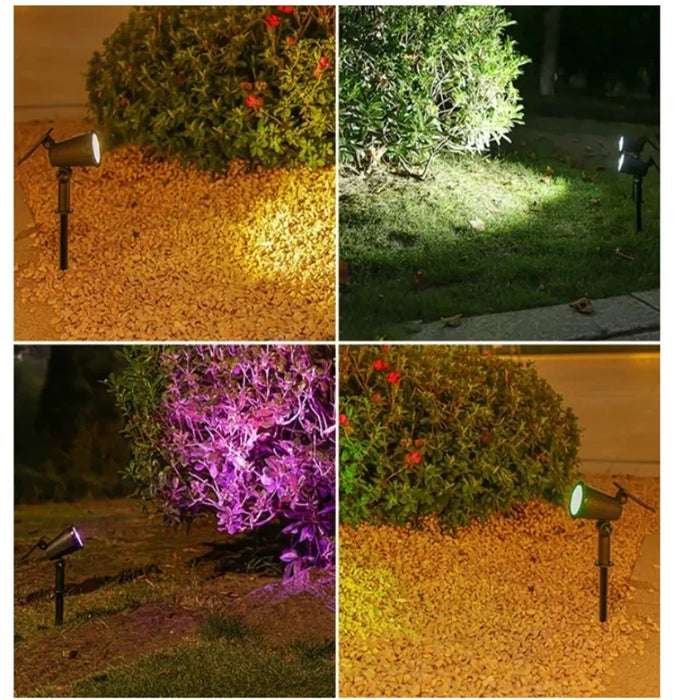Solar Pathway Lights Outdoor Waterproof Bright Floodlight Garden Rgb Decora Light Led Landscape Spotlights For Yard Fenced