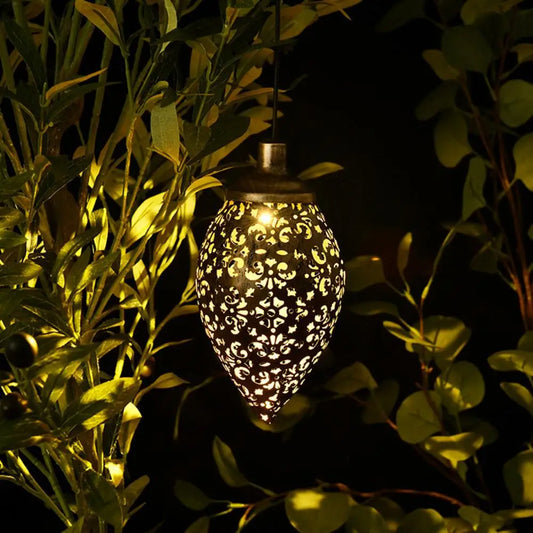 Water Drop Shaped Garden Lantern Lightweight Energy Saving Beautiful Solar Powered Decorative Projection Light Lamp
