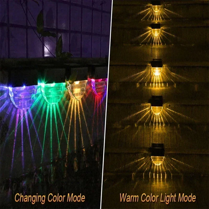 Solar Deck Lights Fence Lights Outdoor Step Lights Waterproof Solar Lights for Railing Stairs Step Fence Yard Patio and Pathway