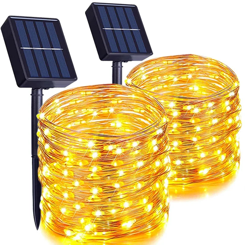 Solar LED String Lights Outdoor Waterproof Festoon Garden Decor Christmas Fairy Garland String Lights