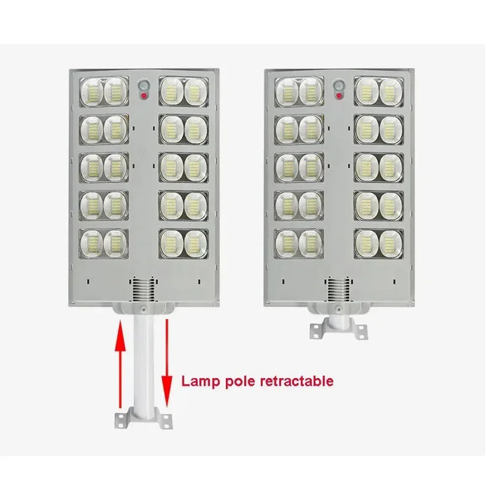 Solar Street Light with High Power Lumens and Motion Sensor for Garden Security1000W, Retractable Pole for Convenience