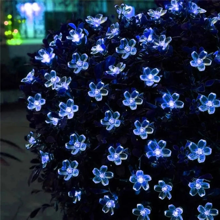 Outdoor Garden Solar Flower Light, Waterproof Solar String Lights, Fairy Simulation Floral Garlands, Christmas Decoration Lamp.