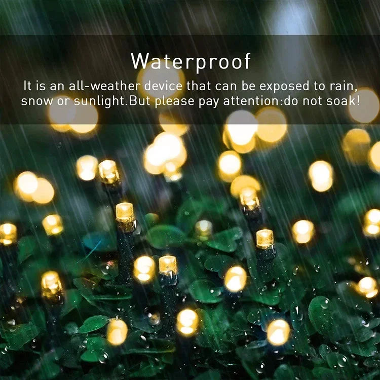 Led Solar String Lights Outdoor Solar Christmas Lights 8 Modes Twinkle Fairy Lights for Xmas Tree Garden Wedding Decoration