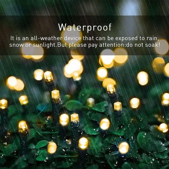 Led Solar String Lights Outdoor Solar Christmas Lights 8 Modes Twinkle Fairy Lights for Xmas Tree Garden Wedding Decoration