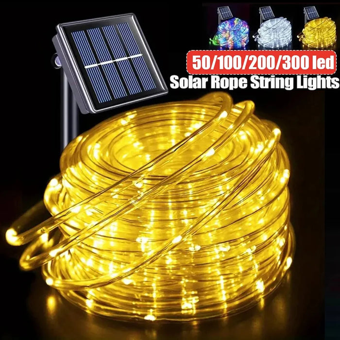 Solar LED String Light Outdoor Solar Strip Rope Tube Fairy Light Garden Christmas Decoration for Wedding Party Decor Led Lamp