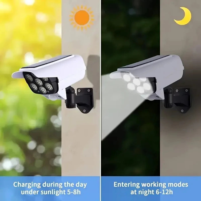 Outdoor Camping Solar Lights Motion Sensor 77 LED FloodLight Wireless Waterproof Dummy Fake Camera Courtyard Garage Street Light