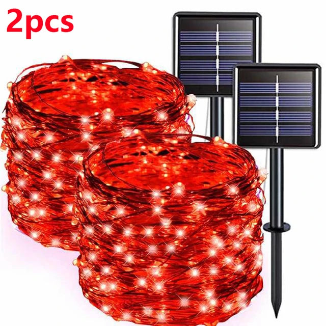 32M Solar String Fairy Lights Christmas Lights Outdoor Waterproof Garland Solar Power Lamp Christmas For Garden Decoration