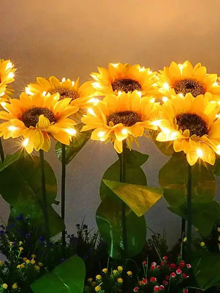 LED Solar Sunflowers Flower Light Home Decorative Flower Lights Garden Decoration Lawn Lamp Waterproof Landscape Flower Light