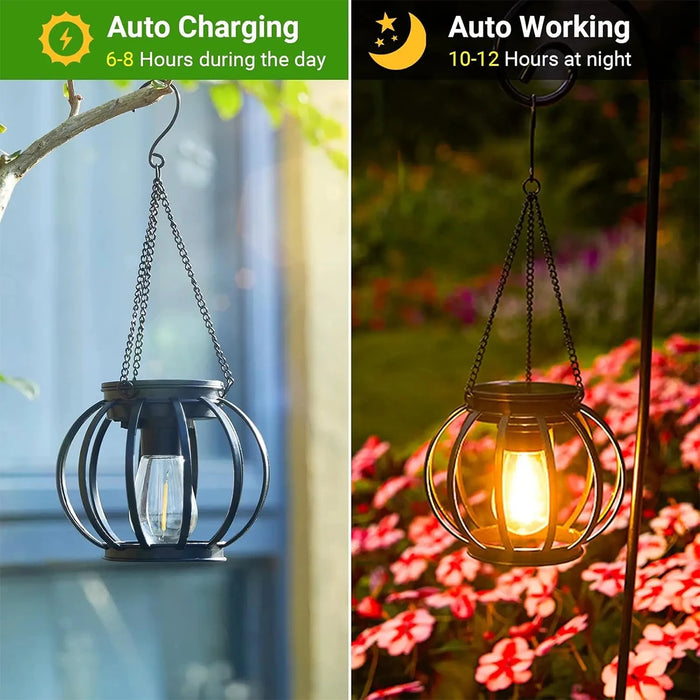 Solar Lantern Led Light 3000k Lights Outdoor Waterproof Auto Control Garden Lamps Patio Yard Decoraiton Lighting Pathway Powered