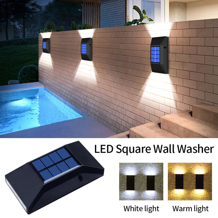 Solar Wall Lamp Outdoor Waterproof Solar Powered Wall Light UP and Down Illuminate Solar Spotlight For Balcony Yard Garden Decor