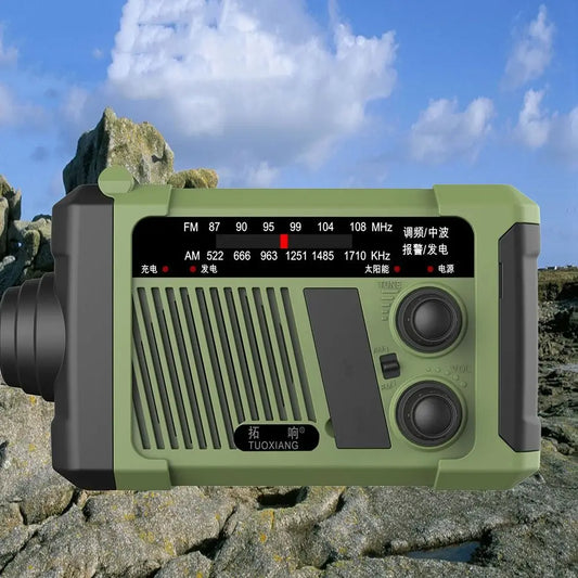 With Flashlight Solar Power Emergency Radio SOS Alarm Reading Light Hand Crank Radio Multifunctional USB Charging AM/FM Radio