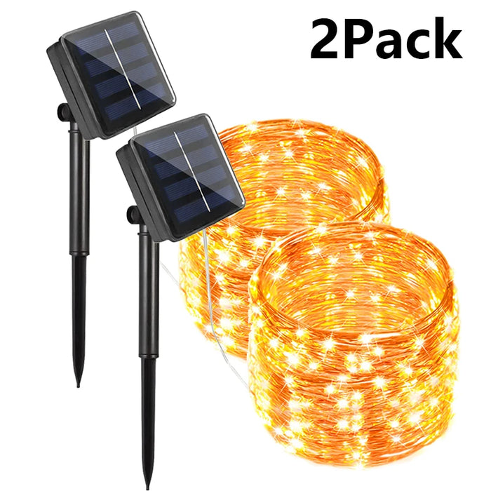 Solar String Outdoor LED Light Garden Fairy Lights 7m/12m/22m/32m/52m/102m Led Twinkle Waterproof Lamp for Christmas Party Decor