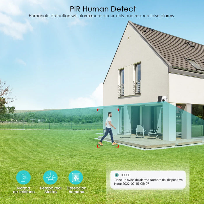 Solar Camera Wifi Outdoor 1080P PIR Human Detection Wireless Surveillance IP Cameras With Solar Panel 7800mAh Recharge Battery