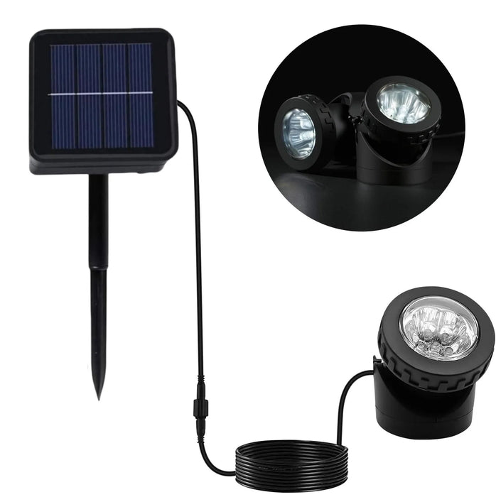 Solar Pond Spotlights, LED Solar Underwater Light Waterproof Submarine Landscape Spotlight Security Lighting for Outdoor Patio