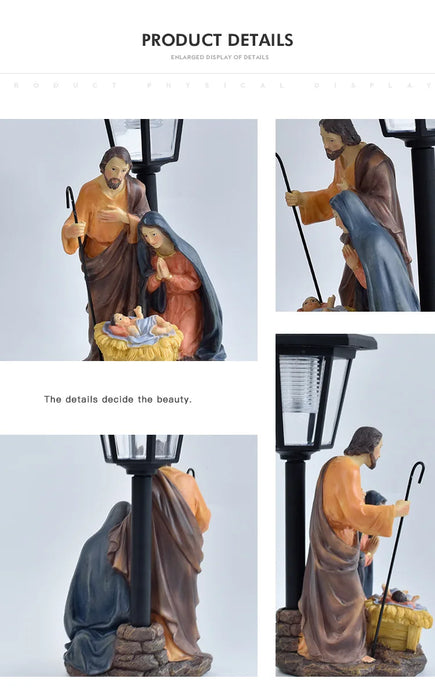 Christmas Trough Solar Light Ornament Outdoor Balcony Lawn Garden Path Atmosphere Light Statue  Garden Statues