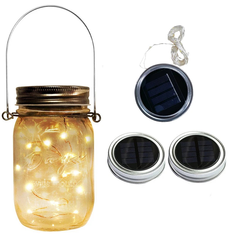 Solar Decorative Fairy Light Outdoor Waterproof Light Control Solar Power Glass Decorative Light Lid Accessories Solar Lamp Bead